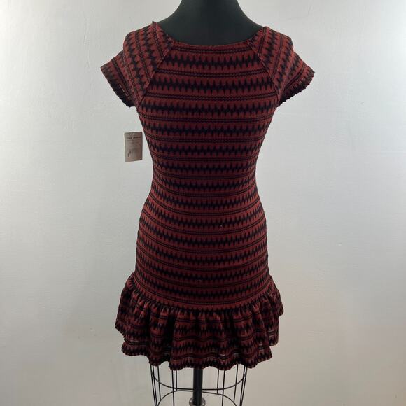 NEW Free People Cozy Day Copper Black Knit Sweater Dress Tunic XS $118 - Picture 5 of 10